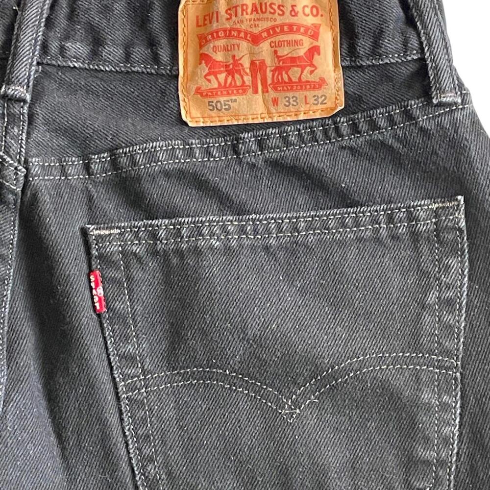 Levi’s 550 Black Jeans Mens 33x32 Relaxed Fit Straight Leg Denim Pants CLEAN! - Picture 5 of 9